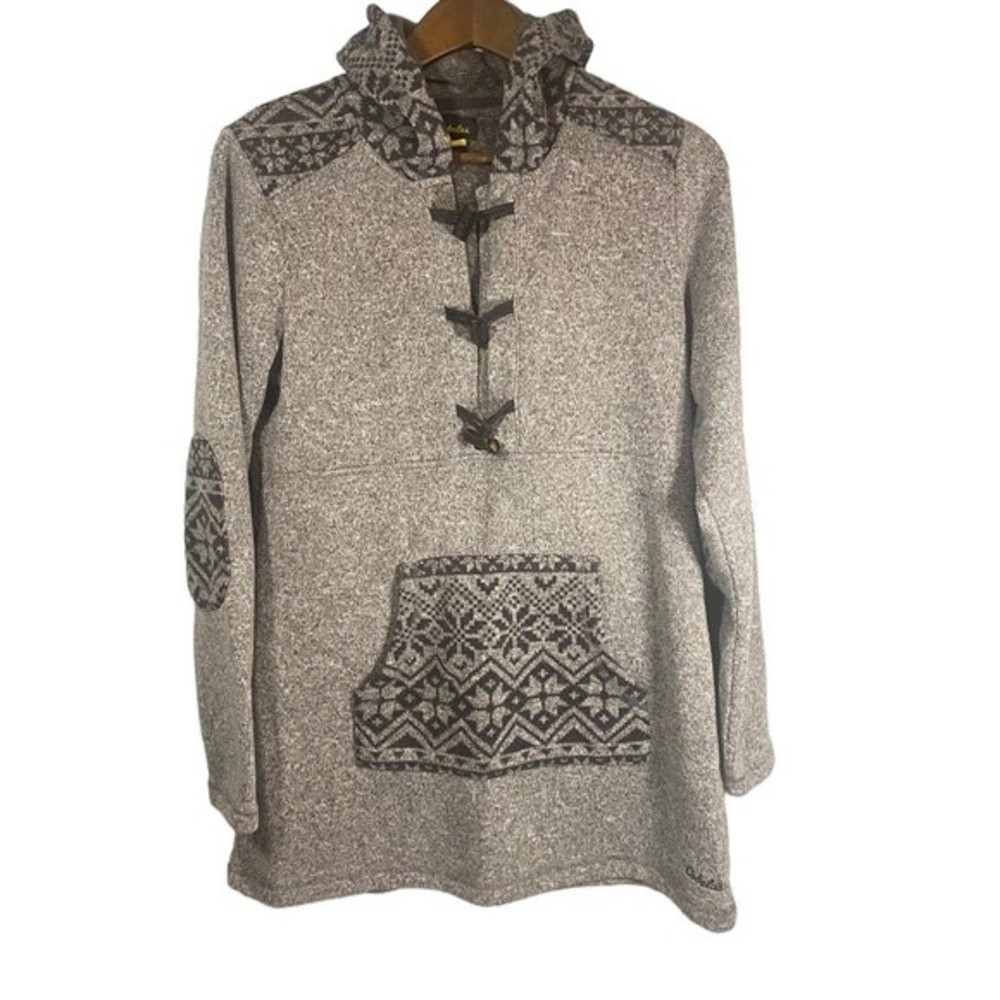 Cabela's Womens Toggle Heathered Pocket Henley Hoodie Size M